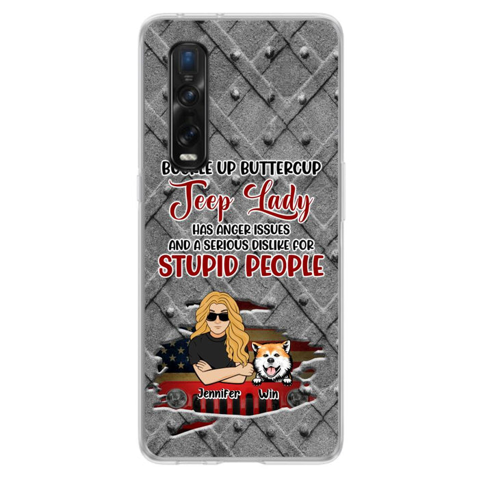 Custom Personalized Off-road Dog Lady Phone Case - Up to 4 Dogs - Gift Idea For Dogs Lover - Off-road Lady Has Anger Issues And A Serious Dislike - Case For Xiaomi, Oppo And Huawei