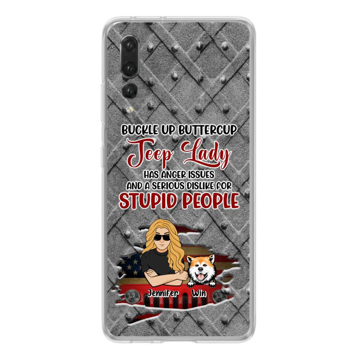 Custom Personalized Off-road Dog Lady Phone Case - Up to 4 Dogs - Gift Idea For Dogs Lover - Off-road Lady Has Anger Issues And A Serious Dislike - Case For Xiaomi, Oppo And Huawei