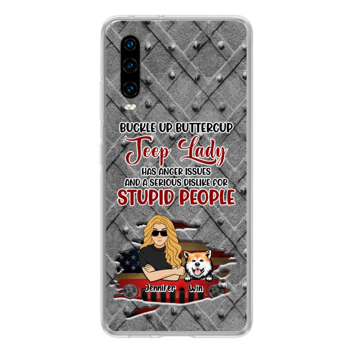 Custom Personalized Off-road Dog Lady Phone Case - Up to 4 Dogs - Gift Idea For Dogs Lover - Off-road Lady Has Anger Issues And A Serious Dislike - Case For Xiaomi, Oppo And Huawei