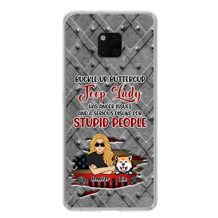 Custom Personalized Off-road Dog Lady Phone Case - Up to 4 Dogs - Gift Idea For Dogs Lover - Off-road Lady Has Anger Issues And A Serious Dislike - Case For Xiaomi, Oppo And Huawei