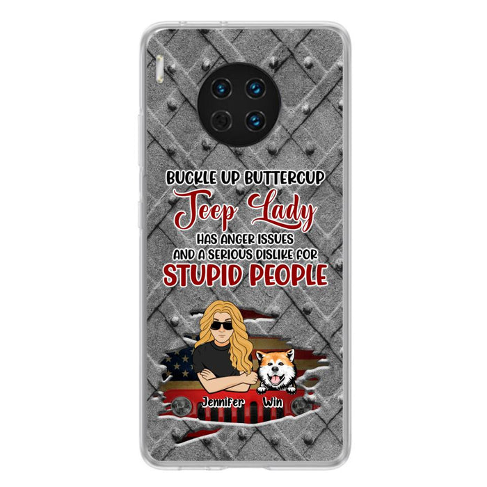 Custom Personalized Off-road Dog Lady Phone Case - Up to 4 Dogs - Gift Idea For Dogs Lover - Off-road Lady Has Anger Issues And A Serious Dislike - Case For Xiaomi, Oppo And Huawei