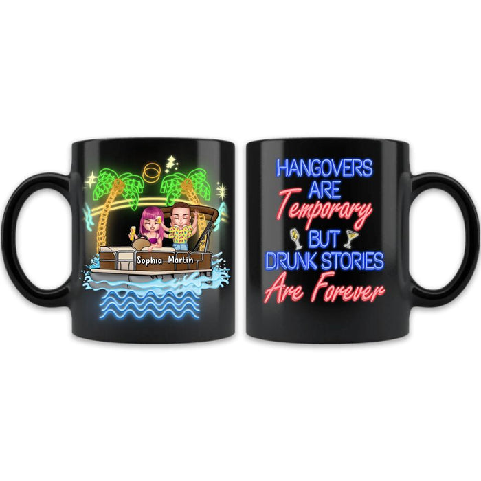 Custom Personalized Pontoon Friends Coffee Mug - Upto 4 People - Gift Idea For Friends - There Are Two Absolutes In Life Pontoon Friends And Alcohol