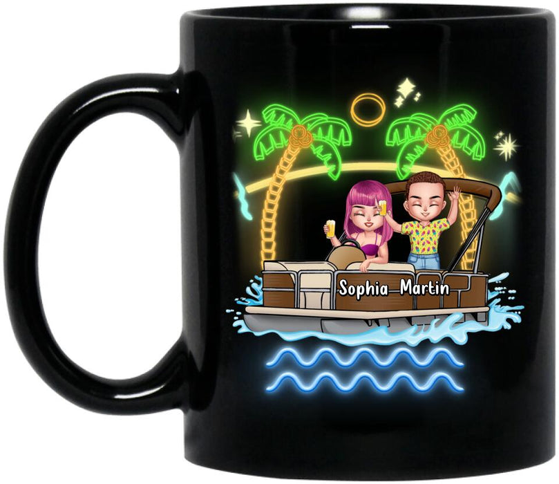 Custom Personalized Pontoon Friends Coffee Mug - Upto 4 People - Gift Idea For Friends - There Are Two Absolutes In Life Pontoon Friends And Alcohol