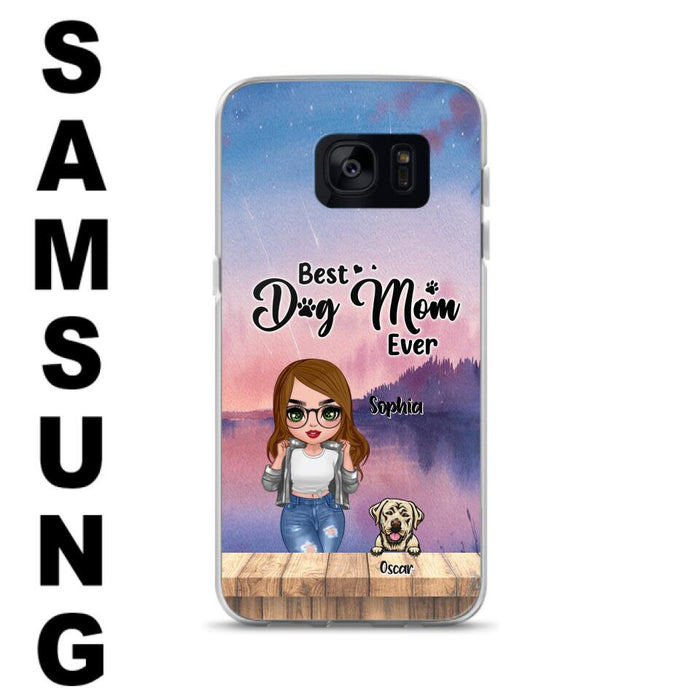 Personalized Dog Mom Chibi Front Phone Case - Gifts For Dog Lover With Up to 4 Dogs - Best Dog Mom Ever - Case For iPhone And Samsung