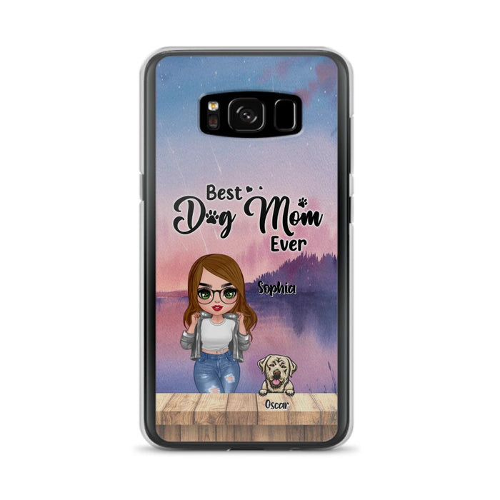 Personalized Dog Mom Chibi Front Phone Case - Gifts For Dog Lover With Up to 4 Dogs - Best Dog Mom Ever - Case For iPhone And Samsung