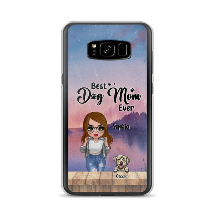 Personalized Dog Mom Chibi Front Phone Case - Gifts For Dog Lover With Up to 4 Dogs - Best Dog Mom Ever - Case For iPhone And Samsung