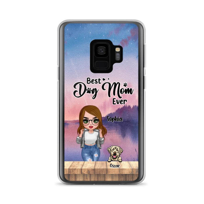 Personalized Dog Mom Chibi Front Phone Case - Gifts For Dog Lover With Up to 4 Dogs - Best Dog Mom Ever - Case For iPhone And Samsung