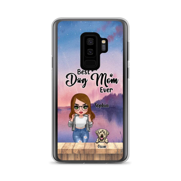 Personalized Dog Mom Chibi Front Phone Case - Gifts For Dog Lover With Up to 4 Dogs - Best Dog Mom Ever - Case For iPhone And Samsung