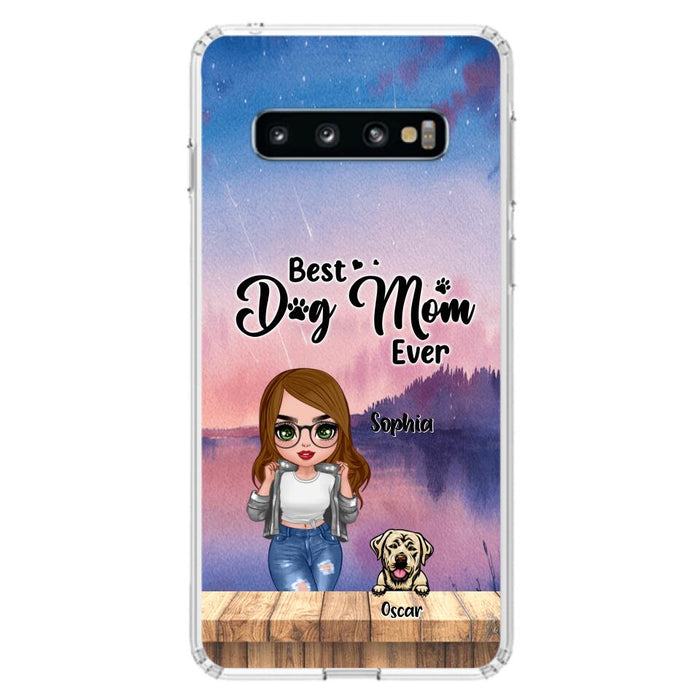 Personalized Dog Mom Chibi Front Phone Case - Gifts For Dog Lover With Up to 4 Dogs - Best Dog Mom Ever - Case For iPhone And Samsung