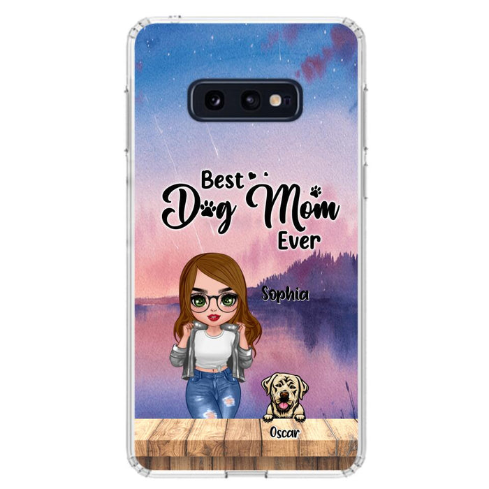 Personalized Dog Mom Chibi Front Phone Case - Gifts For Dog Lover With Up to 4 Dogs - Best Dog Mom Ever - Case For iPhone And Samsung