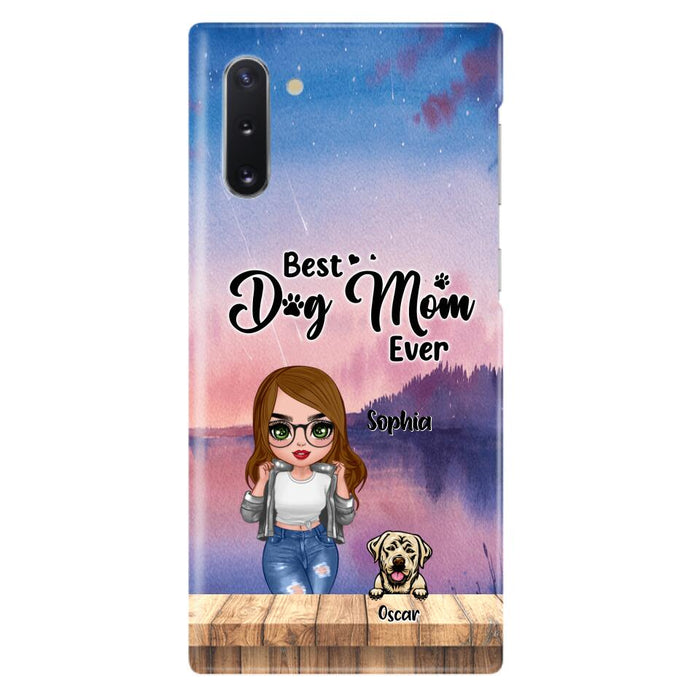 Personalized Dog Mom Chibi Front Phone Case - Gifts For Dog Lover With Up to 4 Dogs - Best Dog Mom Ever - Case For iPhone And Samsung