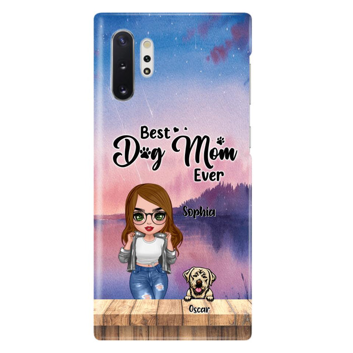 Personalized Dog Mom Chibi Front Phone Case - Gifts For Dog Lover With Up to 4 Dogs - Best Dog Mom Ever - Case For iPhone And Samsung