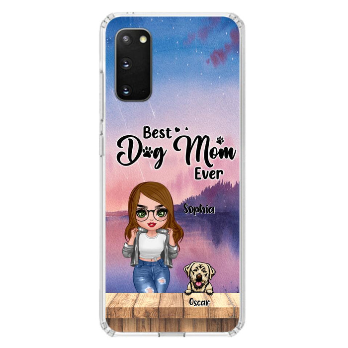 Personalized Dog Mom Chibi Front Phone Case - Gifts For Dog Lover With Up to 4 Dogs - Best Dog Mom Ever - Case For iPhone And Samsung