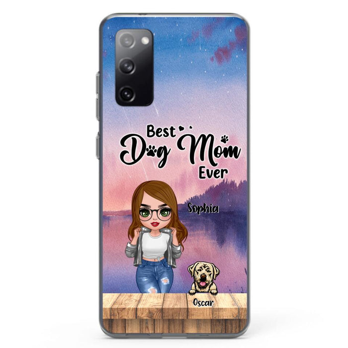 Personalized Dog Mom Chibi Front Phone Case - Gifts For Dog Lover With Up to 4 Dogs - Best Dog Mom Ever - Case For iPhone And Samsung