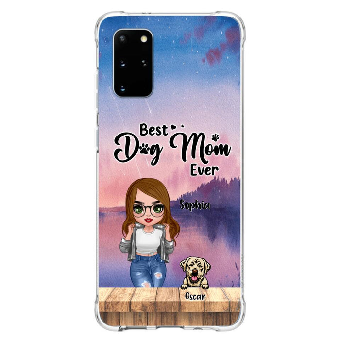 Personalized Dog Mom Chibi Front Phone Case - Gifts For Dog Lover With Up to 4 Dogs - Best Dog Mom Ever - Case For iPhone And Samsung