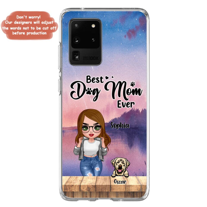 Personalized Dog Mom Chibi Front Phone Case - Gifts For Dog Lover With Up to 4 Dogs - Best Dog Mom Ever - Case For iPhone And Samsung