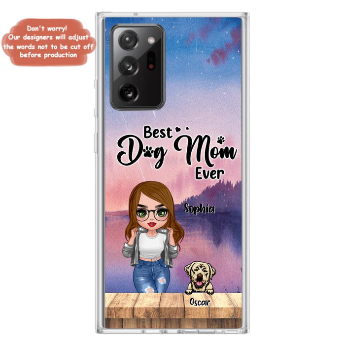 Personalized Dog Mom Chibi Front Phone Case - Gifts For Dog Lover With Up to 4 Dogs - Best Dog Mom Ever - Case For iPhone And Samsung