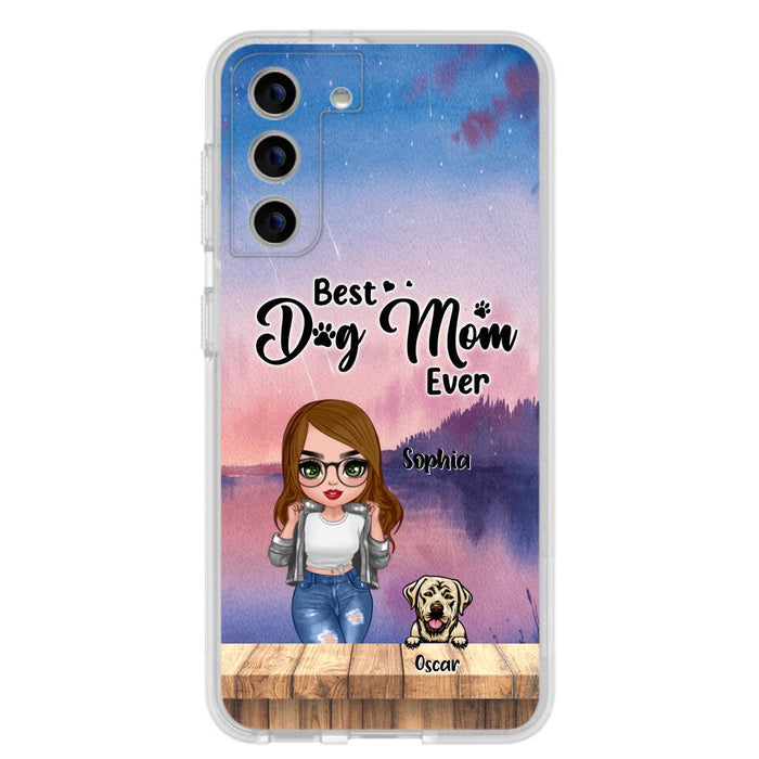 Personalized Dog Mom Chibi Front Phone Case - Gifts For Dog Lover With Up to 4 Dogs - Best Dog Mom Ever - Case For iPhone And Samsung