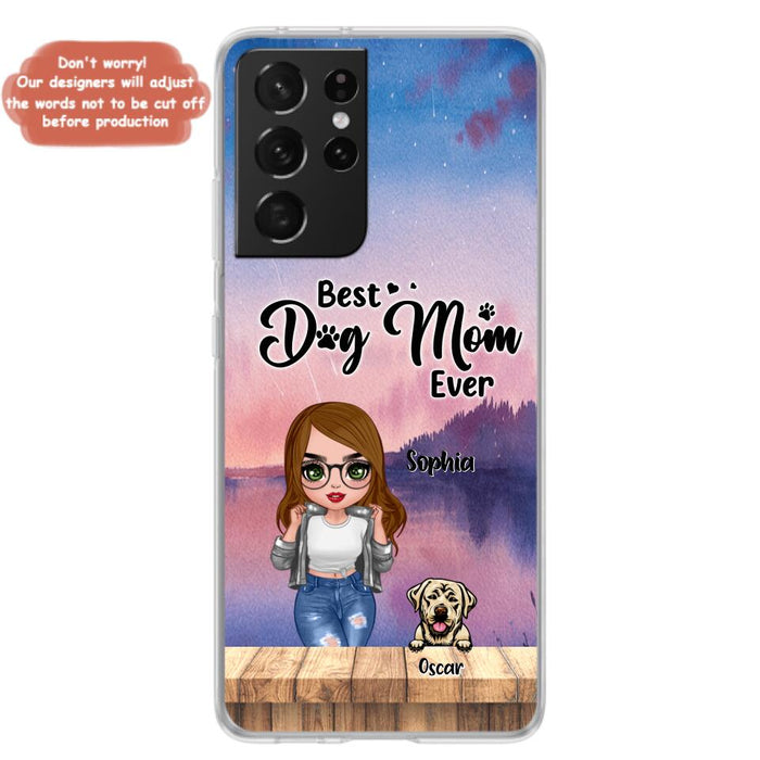 Personalized Dog Mom Chibi Front Phone Case - Gifts For Dog Lover With Up to 4 Dogs - Best Dog Mom Ever - Case For iPhone And Samsung