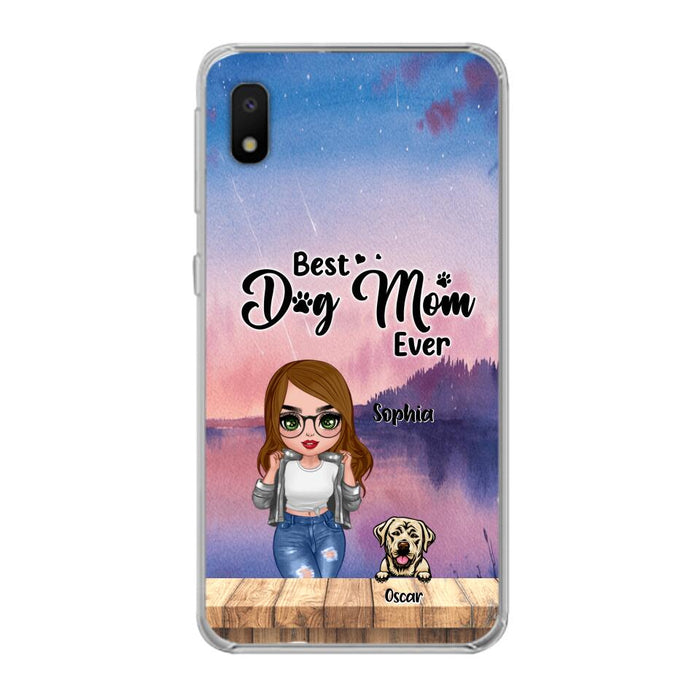 Personalized Dog Mom Chibi Front Phone Case - Gifts For Dog Lover With Up to 4 Dogs - Best Dog Mom Ever - Case For iPhone And Samsung