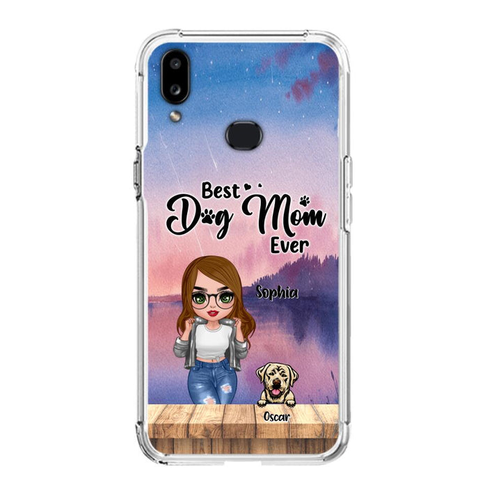 Personalized Dog Mom Chibi Front Phone Case - Gifts For Dog Lover With Up to 4 Dogs - Best Dog Mom Ever - Case For iPhone And Samsung