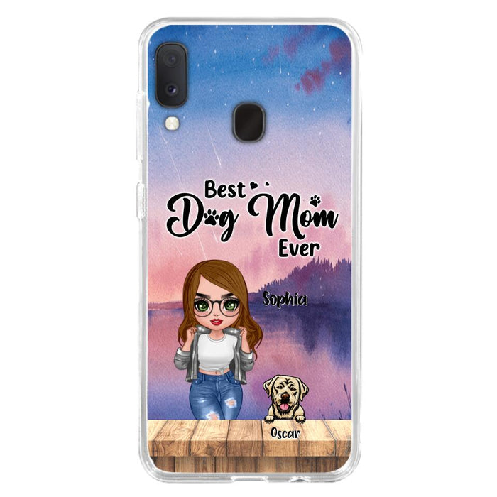 Personalized Dog Mom Chibi Front Phone Case - Gifts For Dog Lover With Up to 4 Dogs - Best Dog Mom Ever - Case For iPhone And Samsung