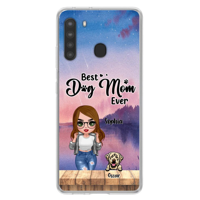 Personalized Dog Mom Chibi Front Phone Case - Gifts For Dog Lover With Up to 4 Dogs - Best Dog Mom Ever - Case For iPhone And Samsung