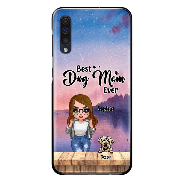 Personalized Dog Mom Chibi Front Phone Case - Gifts For Dog Lover With Up to 4 Dogs - Best Dog Mom Ever - Case For iPhone And Samsung