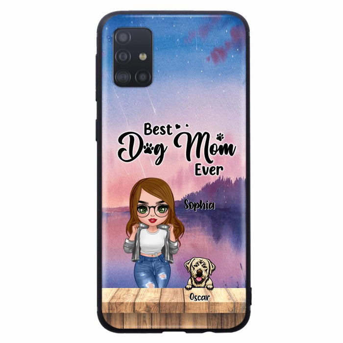 Personalized Dog Mom Chibi Front Phone Case - Gifts For Dog Lover With Up to 4 Dogs - Best Dog Mom Ever - Case For iPhone And Samsung