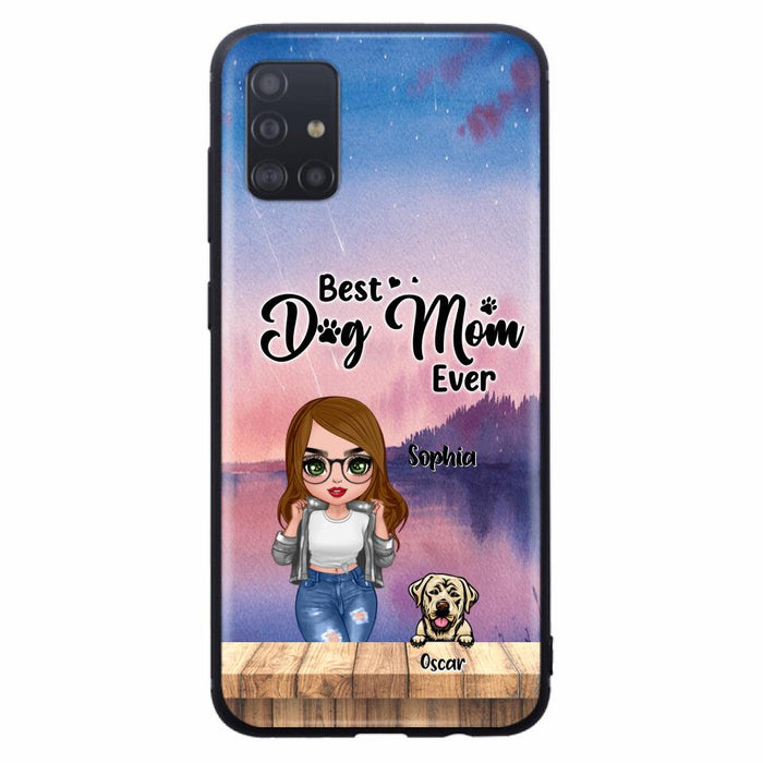 Personalized Dog Mom Chibi Front Phone Case - Gifts For Dog Lover With Up to 4 Dogs - Best Dog Mom Ever - Case For iPhone And Samsung