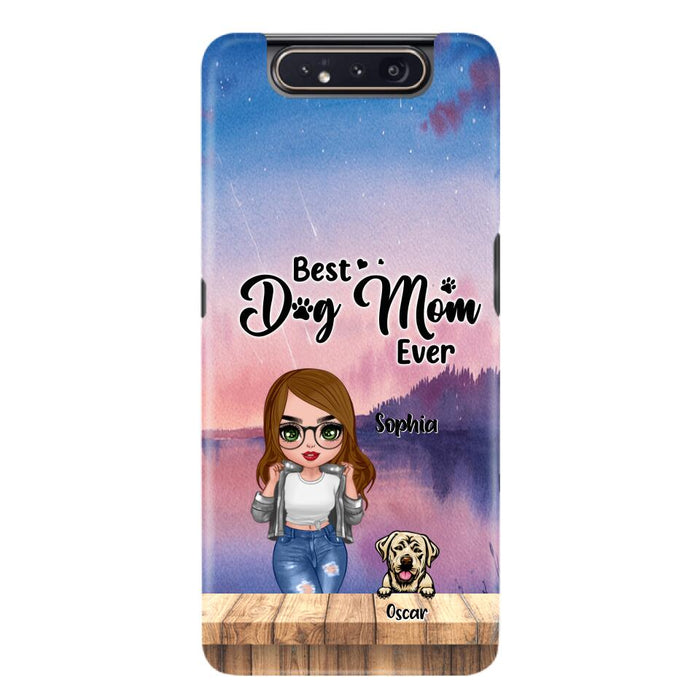 Personalized Dog Mom Chibi Front Phone Case - Gifts For Dog Lover With Up to 4 Dogs - Best Dog Mom Ever - Case For iPhone And Samsung