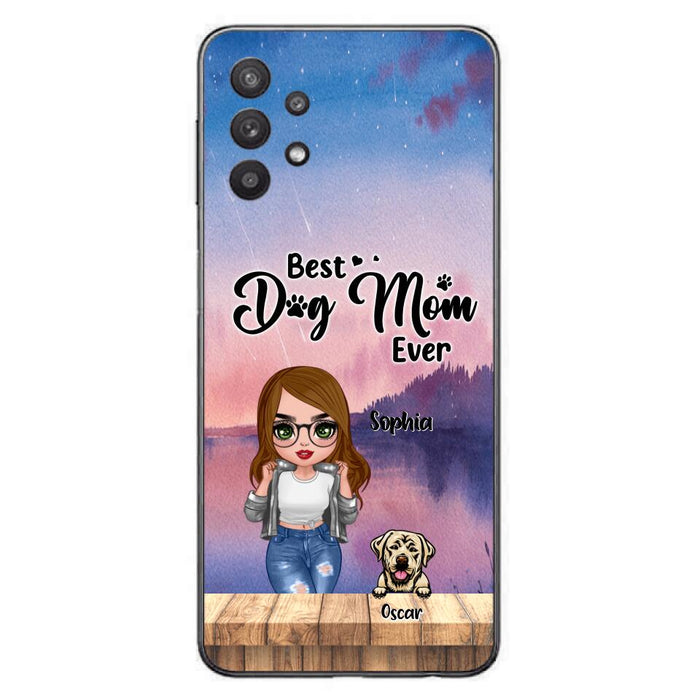 Personalized Dog Mom Chibi Front Phone Case - Gifts For Dog Lover With Up to 4 Dogs - Best Dog Mom Ever - Case For iPhone And Samsung