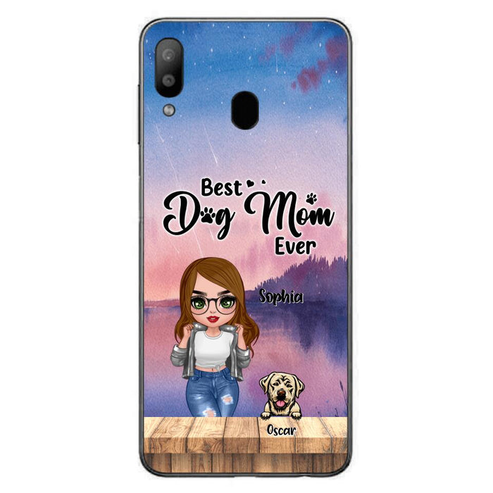 Personalized Dog Mom Chibi Front Phone Case - Gifts For Dog Lover With Up to 4 Dogs - Best Dog Mom Ever - Case For iPhone And Samsung