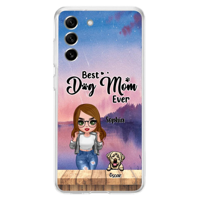 Personalized Dog Mom Chibi Front Phone Case - Gifts For Dog Lover With Up to 4 Dogs - Best Dog Mom Ever - Case For iPhone And Samsung