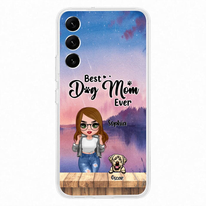 Personalized Dog Mom Chibi Front Phone Case - Gifts For Dog Lover With Up to 4 Dogs - Best Dog Mom Ever - Case For iPhone And Samsung