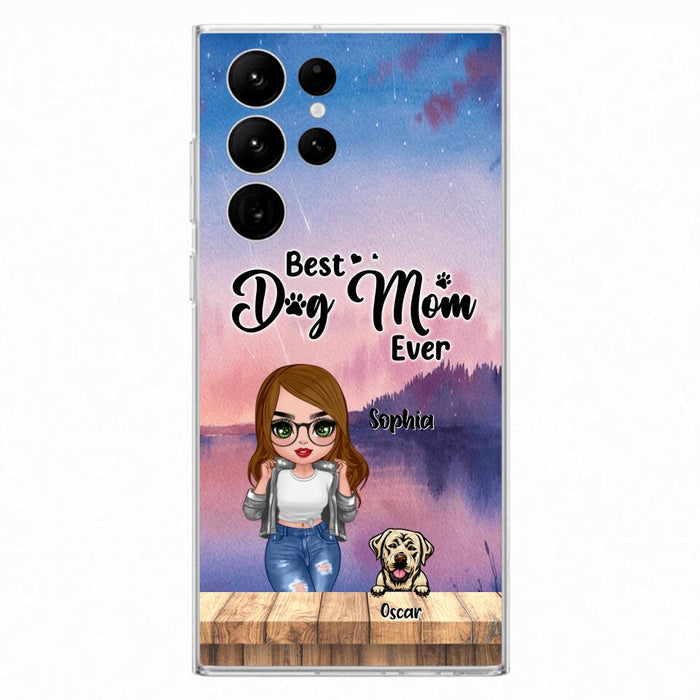 Personalized Dog Mom Chibi Front Phone Case - Gifts For Dog Lover With Up to 4 Dogs - Best Dog Mom Ever - Case For iPhone And Samsung