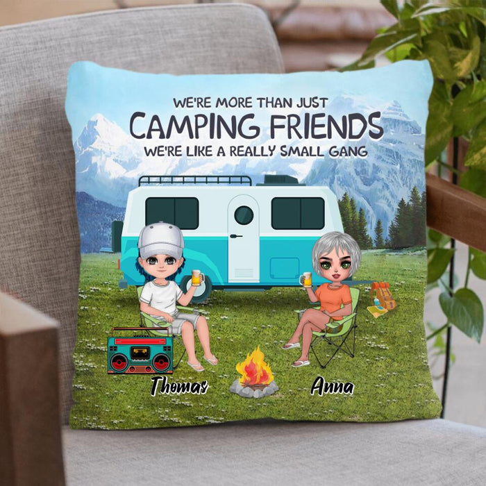 Custom Personalized Mountain Camping Friends Pillow Cover & Fleece/ Quilt Blanket - Upto 8 People - Best Gift For Camping Lovers - We're Like A Really Small Gang