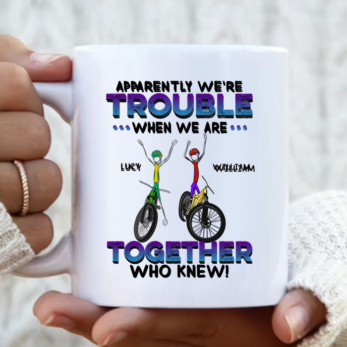 Custom Personalized Cycling Friend Mug - Upto 5 People - Gift Idea For Friends/ Cycling Lover - We're More Than Just Cycling Friends