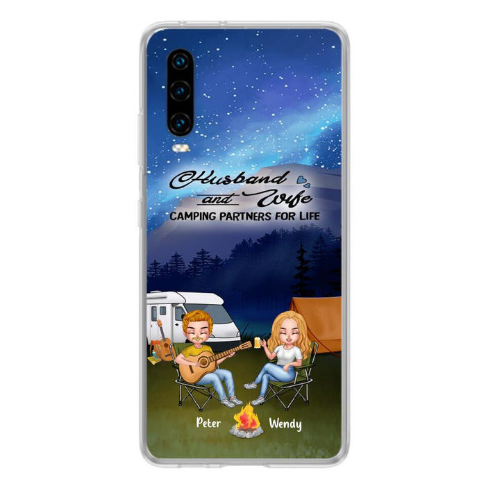 Custom Personalized Guitar Camping Phone Case - Case for Huawei/ Xiaomi/ Oppo - Gift for Camping Lovers with up to 2 Dogs