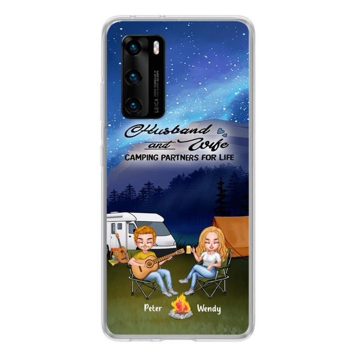 Custom Personalized Guitar Camping Phone Case - Case for Huawei/ Xiaomi/ Oppo - Gift for Camping Lovers with up to 2 Dogs