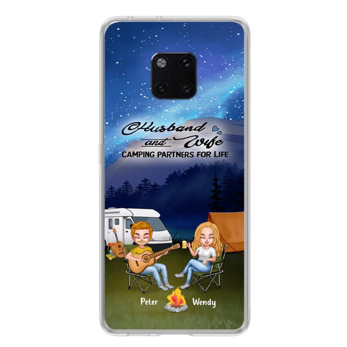 Custom Personalized Guitar Camping Phone Case - Case for Huawei/ Xiaomi/ Oppo - Gift for Camping Lovers with up to 2 Dogs