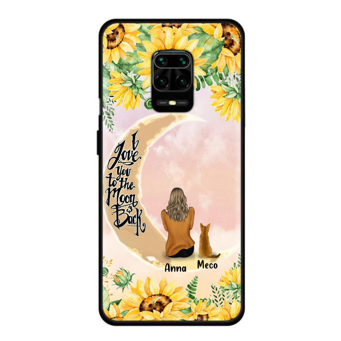 Custom Personalized Cat Sun Flower Phone Case - Upto 6 Cats - Gift Idea For Cat Lover - I Love You To The Moon And Back - Case For Xiaomi, Oppo And Huawei