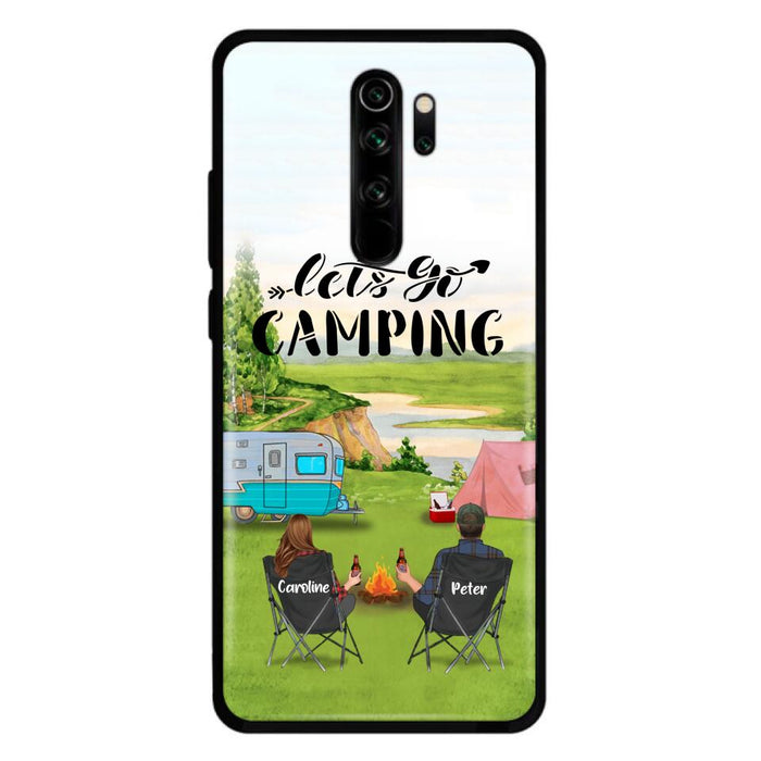 Custom Personalized Camping Phone Case - Couple With Upto 2 Kids And 4 Pets - Gift Idea For Camping Lover - Let's Go Camping - Case For Xiaomi, Oppo And Huawei