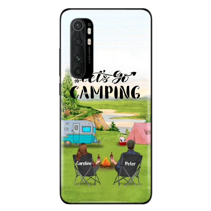 Custom Personalized Camping Phone Case - Couple With Upto 2 Kids And 4 Pets - Gift Idea For Camping Lover - Let's Go Camping - Case For Xiaomi, Oppo And Huawei