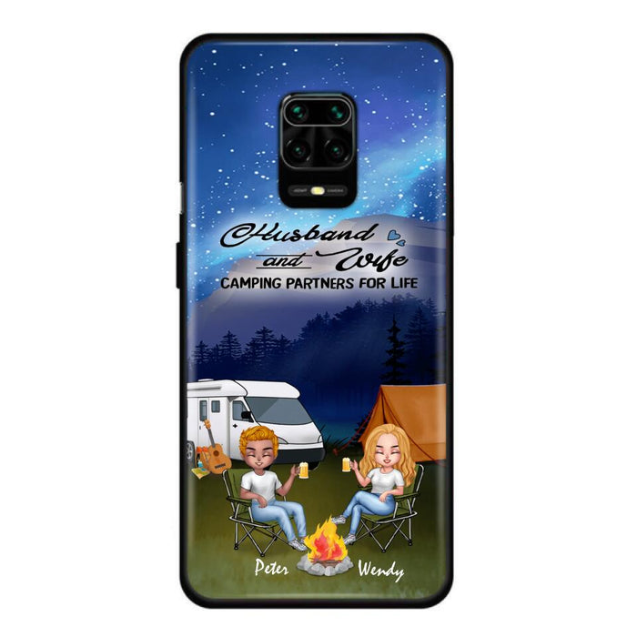 Custom Personalized Camping Night Chibi Phone Case - Couple With Upto 2 Dogs - Gift Idea For Camping Lover - Case For Xiaomi, Oppo And Huawei