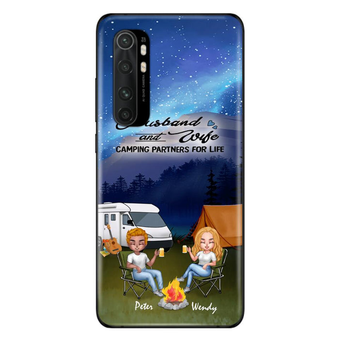 Custom Personalized Camping Night Chibi Phone Case - Couple With Upto 2 Dogs - Gift Idea For Camping Lover - Case For Xiaomi, Oppo And Huawei