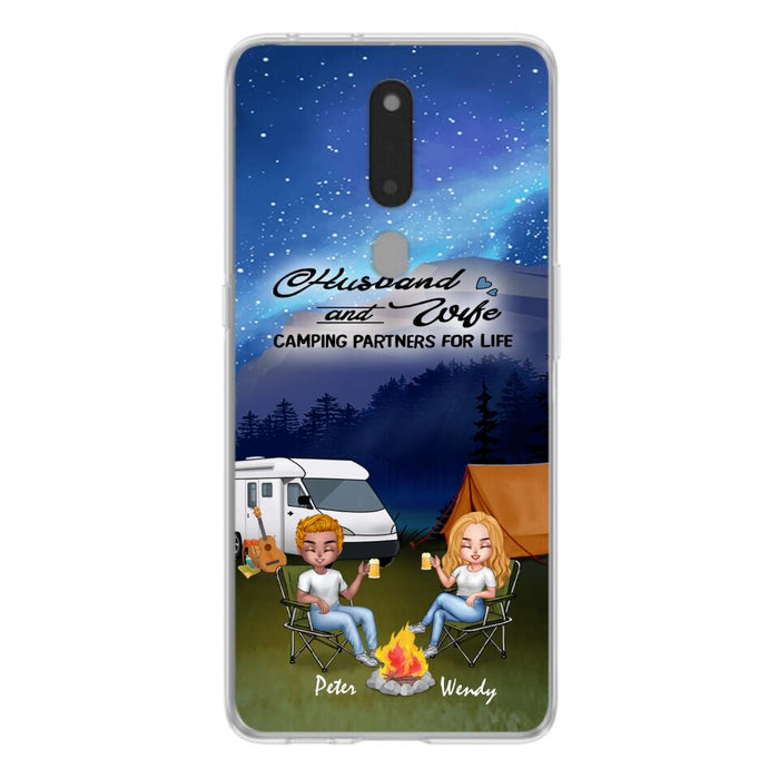 Custom Personalized Camping Night Chibi Phone Case - Couple With Upto 2 Dogs - Gift Idea For Camping Lover - Case For Xiaomi, Oppo And Huawei