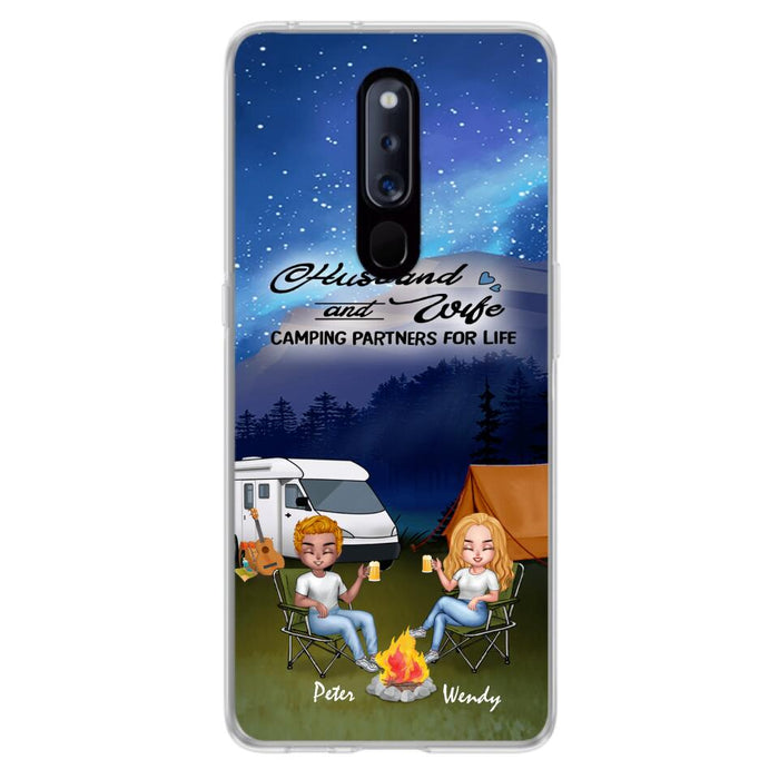 Custom Personalized Camping Night Chibi Phone Case - Couple With Upto 2 Dogs - Gift Idea For Camping Lover - Case For Xiaomi, Oppo And Huawei