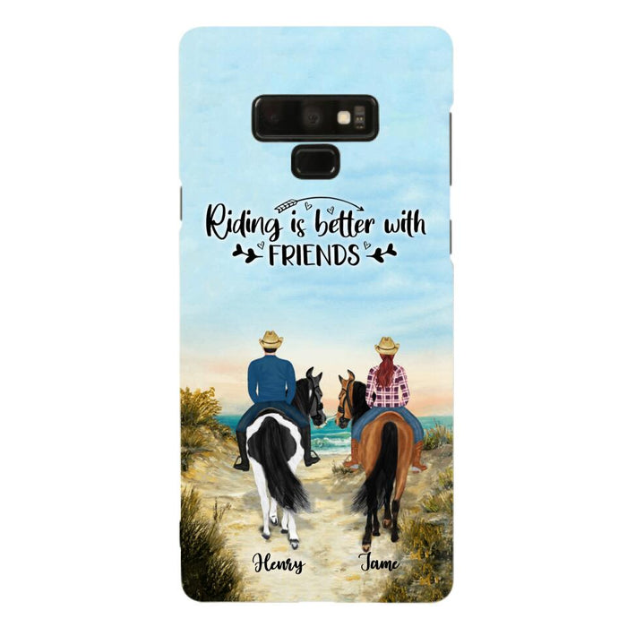 Custom Personalized Friend Riding Horse Phone Case - Best Gift For Horse Love -Riding Is Better With Friends - Case For iPhone And Samsung