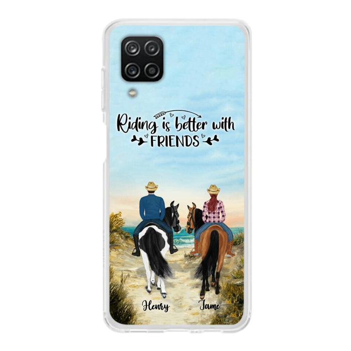 Custom Personalized Friend Riding Horse Phone Case - Best Gift For Horse Love -Riding Is Better With Friends - Case For iPhone And Samsung